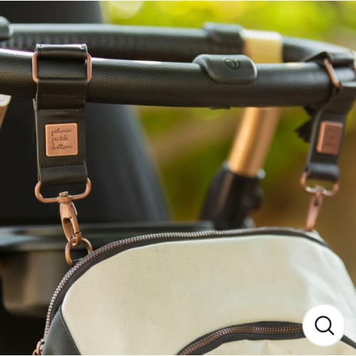 Valet Stroller Clips Bag Hooks in Matte Black & Antique Copper