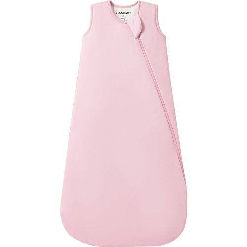 1.0 Tog Baby Sleep Sack, Wearable Blanket for Infants & Toddlers, Bamboo Rayon, 2-Way Zipper, Sleeping Bag for Newborn Babies, Lightweight for Spring & Autumn,Pink,S