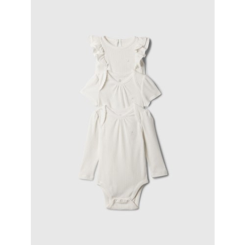 Baby First Favorites Bodysuit (3-Pack) in new off white ruffle, size: 0-3 M