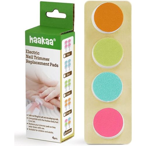 haakaa Electric Nail Trimmer Replacement Pads Baby Nail Trimmer Heads Compatible with All haakaa Nail Trimmers, 4pcs