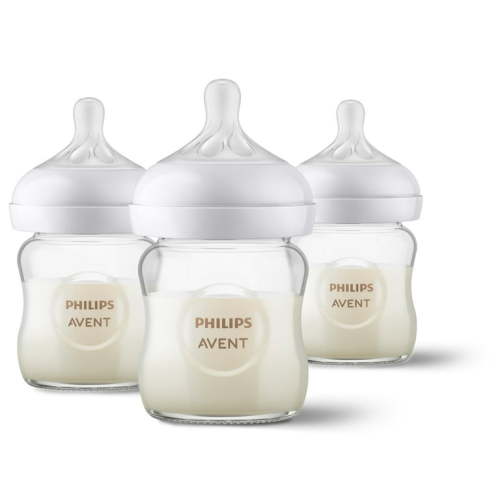 Avent 3-Pack Natural Glass Baby Bottle (4 oz.) - white/multi, one size