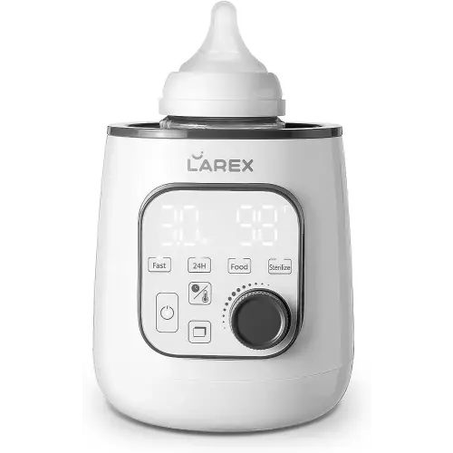 Fast Bottle Warmer, Larex 10-in-1 Baby Bottle Warmer for Breastmilk or Formula, with Precise Timer, Auto Shut-Off, and Accurate Temperature Control