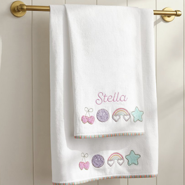 Stoney Clover Lane Embroidered Towel | Pottery Barn Teen