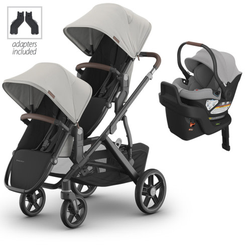 UPPAbaby Vista V3 Double Stroller + Aria or Mesa V2 Car Seat Travel System