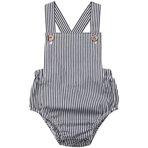 Newborn Baby Summer Romper Unisex Solid Color Button Jumpsuit Sleeveless Backless Overalls Outfits 1Pcs