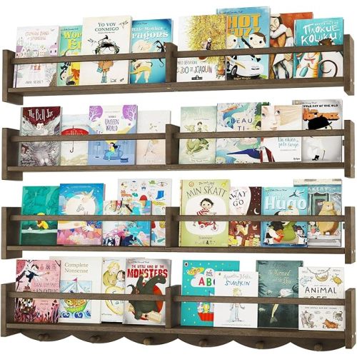 Nursery Bookshelves - Set of 4 (Dark Brown)