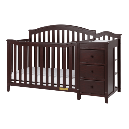AFG Baby Furniture Kali II 4-in-1 Convertible Crib with Changer & Drawer, Espresso