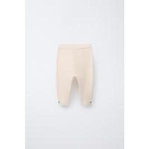 EMBROIDERED FLORAL LINKS KNIT PANTS - Vanilla | ZARA United States