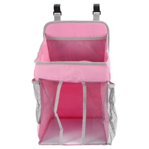 Baby Crib Storage Bag Baby Crib Hanging Bag Diapers Storage Bag Cradle Diaper Bag (Pink)