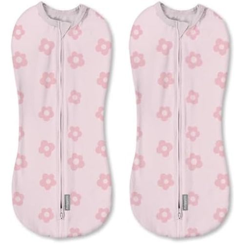 SwaddleMe by Ingenuity Pod, 0-2 Months, 2-Pack - Flower Confetti