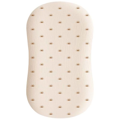 Konssy Muslin Baby Lounger Cover 1 Pack, 100% Cotton Newborn Lounger Sheets, Soft and Breathable Baby Nest Slipcover, Cover Only (Sun)