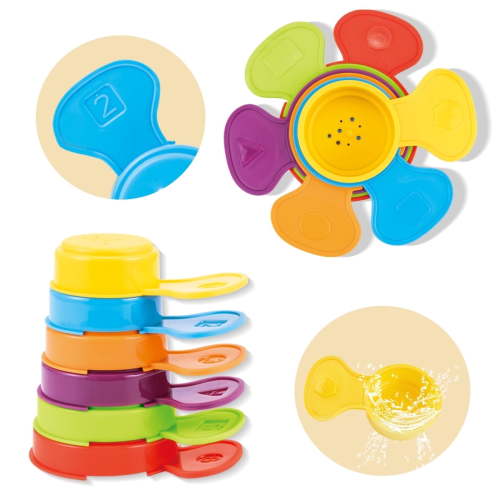 Baby Bath Toy for Infants 6-12 Months, Kid Rainbow Stackable Bath Spoon, Water Table Toy Pool BeachToy,Birthday Gift for Boys Girls