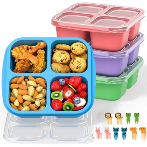 Zhao.Fu Wheat Straw Stackable Reusable Bento Boxes, Set of 4