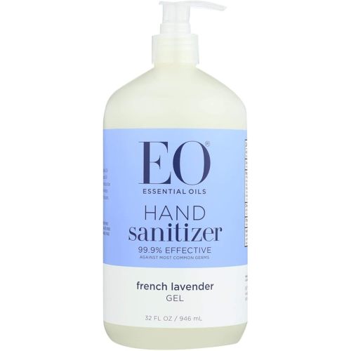 EO Hand Sanitizer Gel, 32 Ounce (Pack of 1), French Lavender, Organic Plant-Based, Botanical Extracts