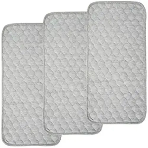 Quilted Thicker Waterproof Changing Pad Liners 3 Count(Gray 13” x 27”)