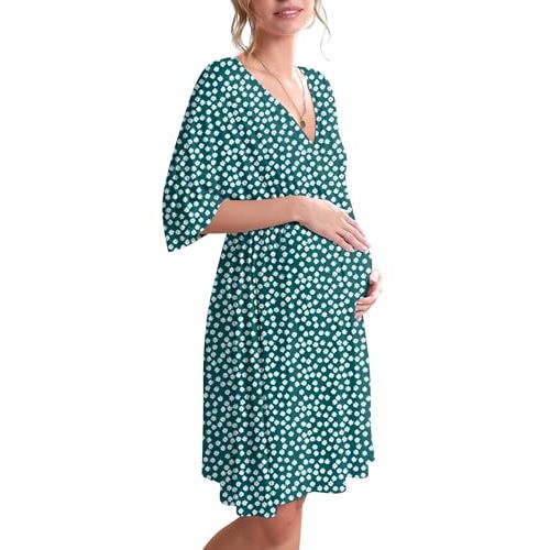 Ekouaer 3 in 1 Labor/Delivery/Hospital Gown Maternity Dress Nursing Nightgown Sleepwear for Breastfeeding