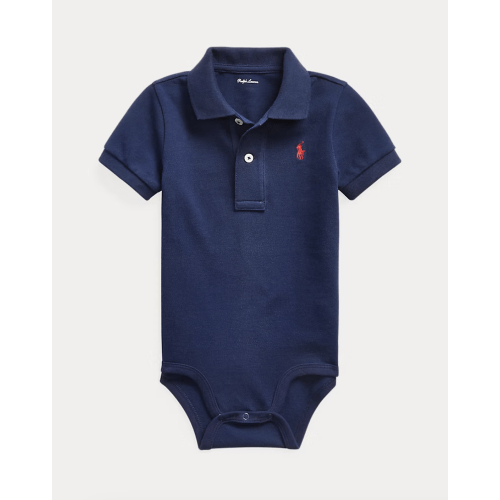 Cotton Mesh Polo Bodysuit | Ralph Lauren