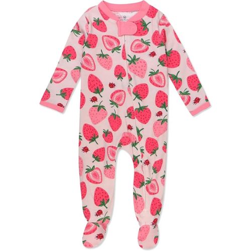 HonestBaby Sleep and Play Footed Pajamas One-Piece Sleeper Jumpsuit Zip-Front Pjs Organic Cotton for Baby Girls, Unisex