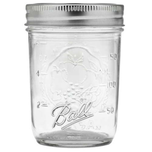 Ball Regular Mouth 8 Oz Glass Mason Jars with Lid & Band for Canning, Crafting & Storing, 12 Count, BPA-Free