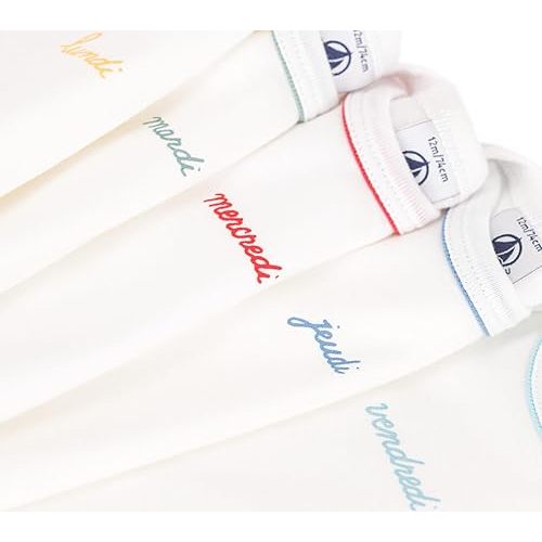 Petit Bateau Days of the Week Short Sleeved Bodysuits - 5-pack