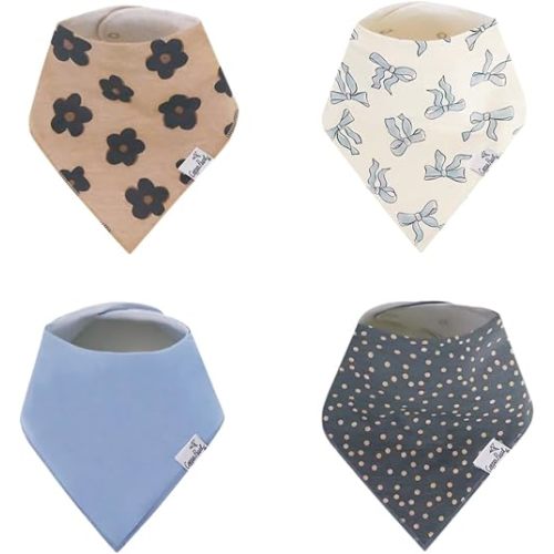 Copper Pearl Baby Bandana Drool Bibs for Drooling and Teething 4 Pack Gift Set Gemma in Tan