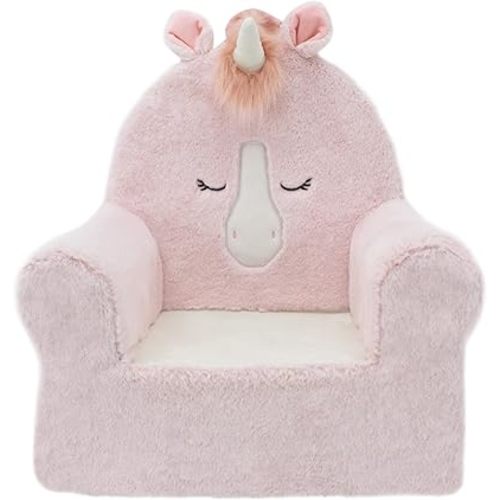Soft Landing Animal Adventure Pink Unicorn, Sweet Seats, Compressed Premium Character Chair with Carrying Handle & Side Pockets
