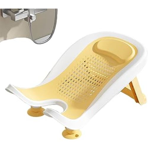 Multifunctional Infant Bath, Lying Down Shower Basin for Home Use, Counter Sink Or Bathtubs Bathtub Shower Bed (Yellow)