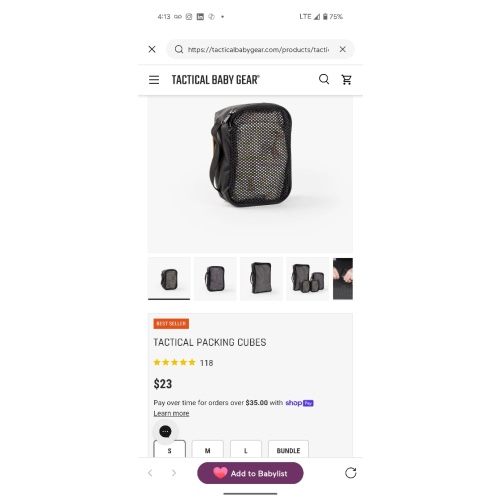 Size small Packing Cubes by – Tactical Baby Gear