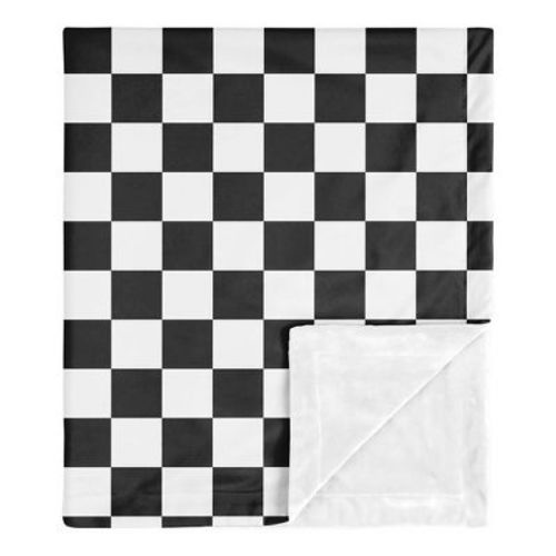 Sweet Jojo Designs Boy, Girl, Unisex/Gender Neutral Baby Receiving Security Blanket Gingham Checkered Plaid Black and White