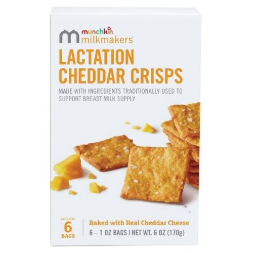 Munchkin Milkmakers Lactation 6pk Cheddar Crisps For Breastfeeding Moms - 6oz/6ct