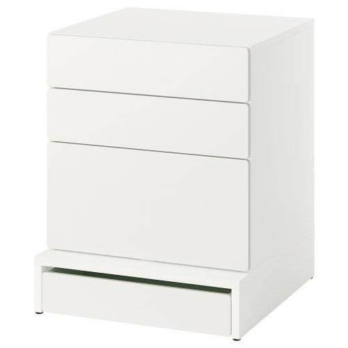 SMÅSTAD / UPPFÖRA 3-drawer chest - white/white 60x65x76 cm (23 5/8x25 5/8x29 7/8 ")