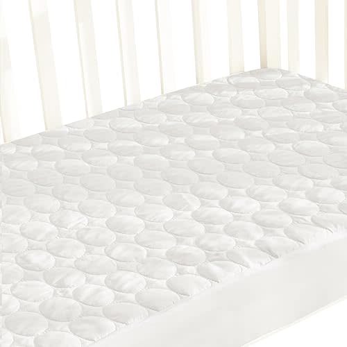 Crib Mattress Protector Pad Waterproof, Toddler Machine Washable & Dryer Fit Baby Bed Mattress Protector (Standard Size 52” x 28”)