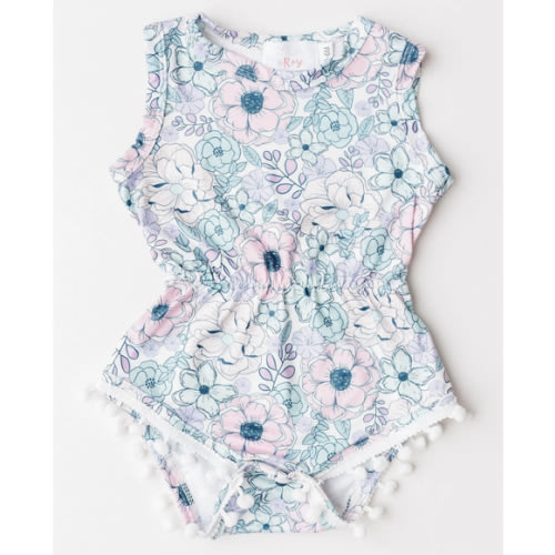 Garden Grace Pom Pom Romper | Mila & Rose