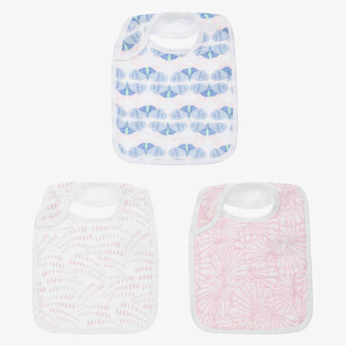 aden + anais - Baby Girls Cotton Muslin Bibs (3 Pack) | Childrensalon