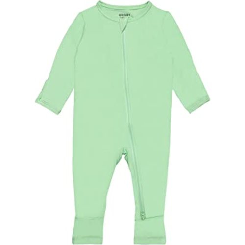 GUISBY Baby Footless Rompers, Rayon Pajamas 2 Way Zipper with Long Sleeve Sleeper