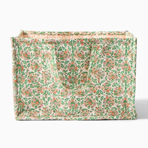 Pink Chicken Quilted Floral Diaper Caddy