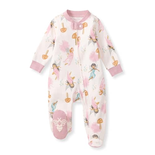 Burt's Bees Baby Girls' Organic Cotton Sleep and Play Footed Pajamas