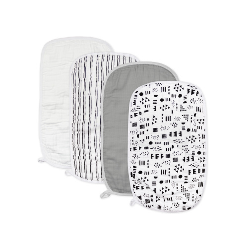 Honest Baby Clothing Organic Cotton Boy/Girl Multi-Layer Woven Burp Cloths, One Size, 4-Pack