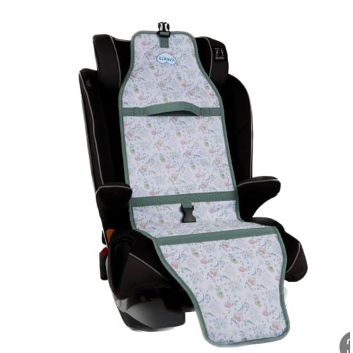 Car Seat Cooling Pad for Babies, Toddlers, and Kids – Self-Insulated, Comfortable Baby Cooling Pad, Must-Have Baby Accessories for Hot Summer Days, One Size Fits All (Floral Half White)
