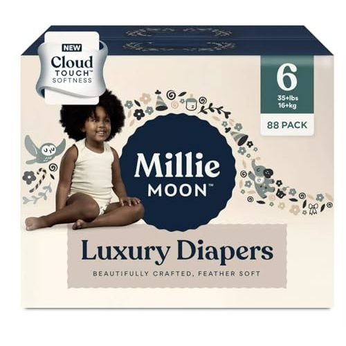 Millie Moon Diapers Sizes 1-6 Luxury Diapers COUCHES DE Luxe (Choose Size) (Size 6-54 Diapers (35lbs+))