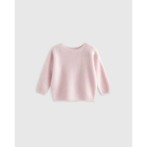 Mongolian Cashmere Fisherman Tunic Sweater - Pink, 6-9M