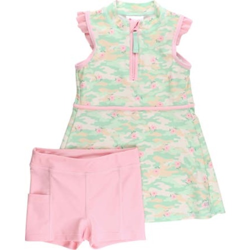 Toddler Girls Sleeveless Zip Ruffle Sleeve UPF50+ Active Dress, 4T