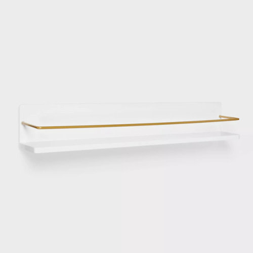Kids' Wall Shelf White with Gold