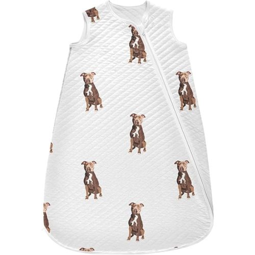 vvfelixl Pit Bull Terrier Sitting Dog Baby Sleeping Bag Toddler Sleep Sack Baby Wearable Blanket Sleep Suit for Infant Newborn Baby 0-6 Months