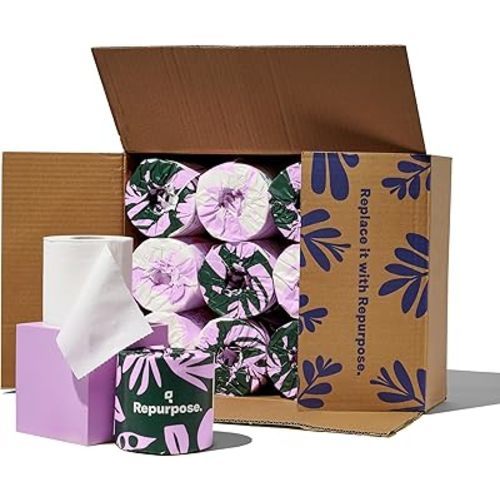 Repurpose 100% Bamboo Toilet Paper, 3-Ply, Tree-Free, Plastic-Free, FSC Certified, Septic Safe, Fast Dissolving, RV-Friendly, 12 Rolls (300 Sheets/Roll), No Fragrance/Dyes