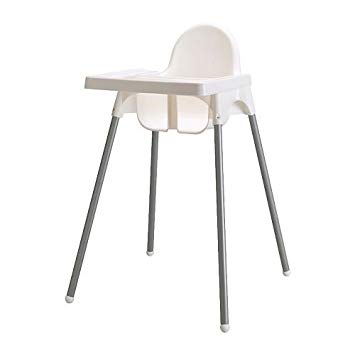 IKEA Antilop High Chair with Tray - White silver, 1