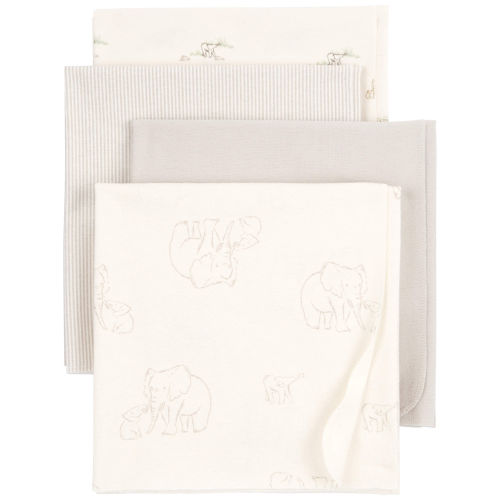 Baby 4-Pack Elephant Receiving Blankets
