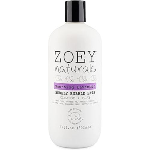Zoey Naturals - Soothing Lavender Bubble Bath for Kids & Babies - Organic Tear-Free with Moisturizing Aloe & Avocado Oil, Made Naturally in USA for Children
