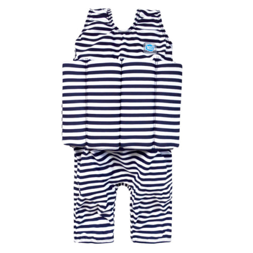 Short John Float Suit Navy & White Stripe