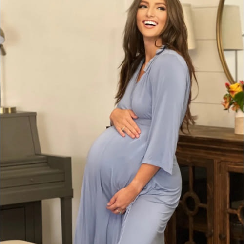 Lila Labor & Postpartum Gown in Periwinkle Blue